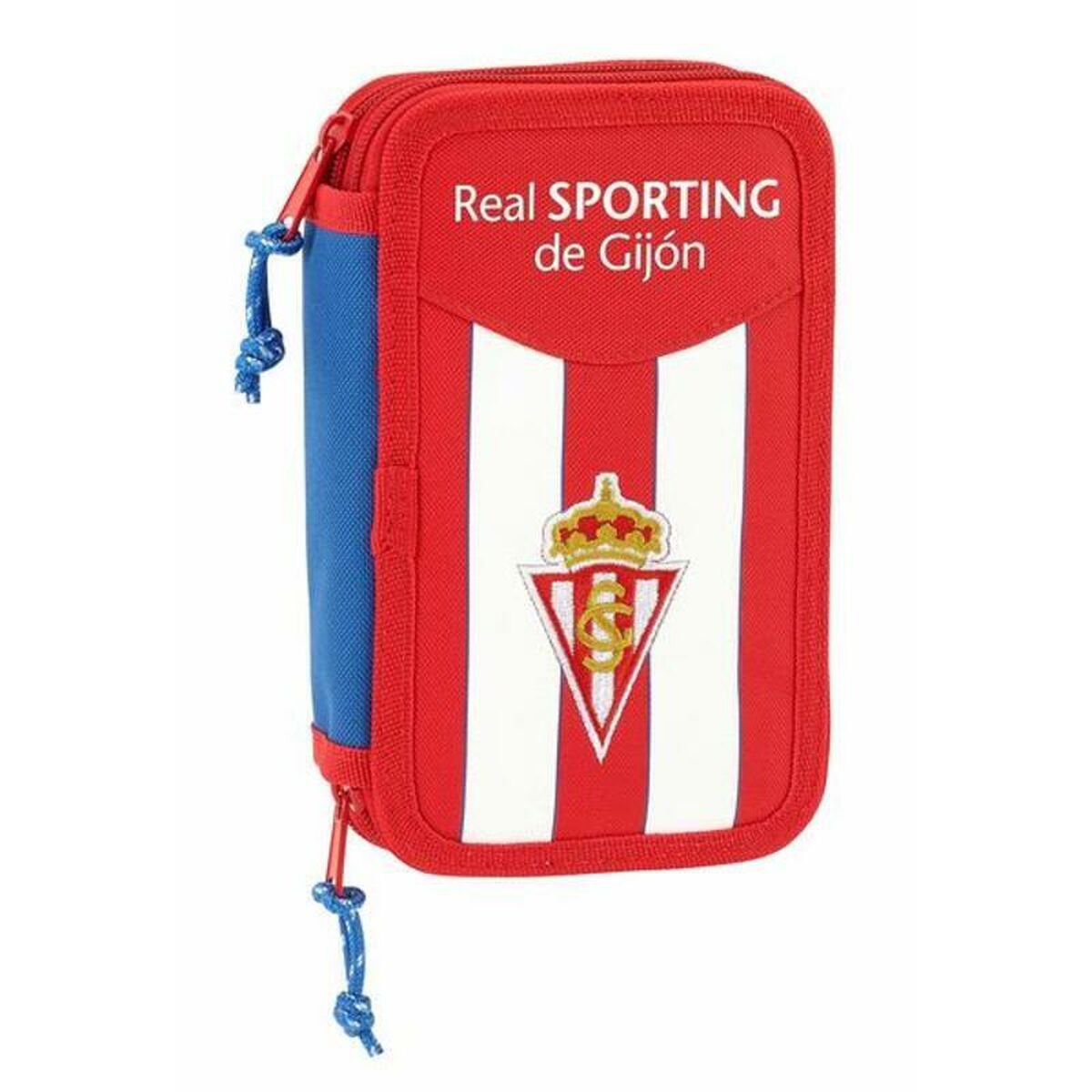 Double Pencil Case Real Sporting de Gijón White Red (28 pcs)_0