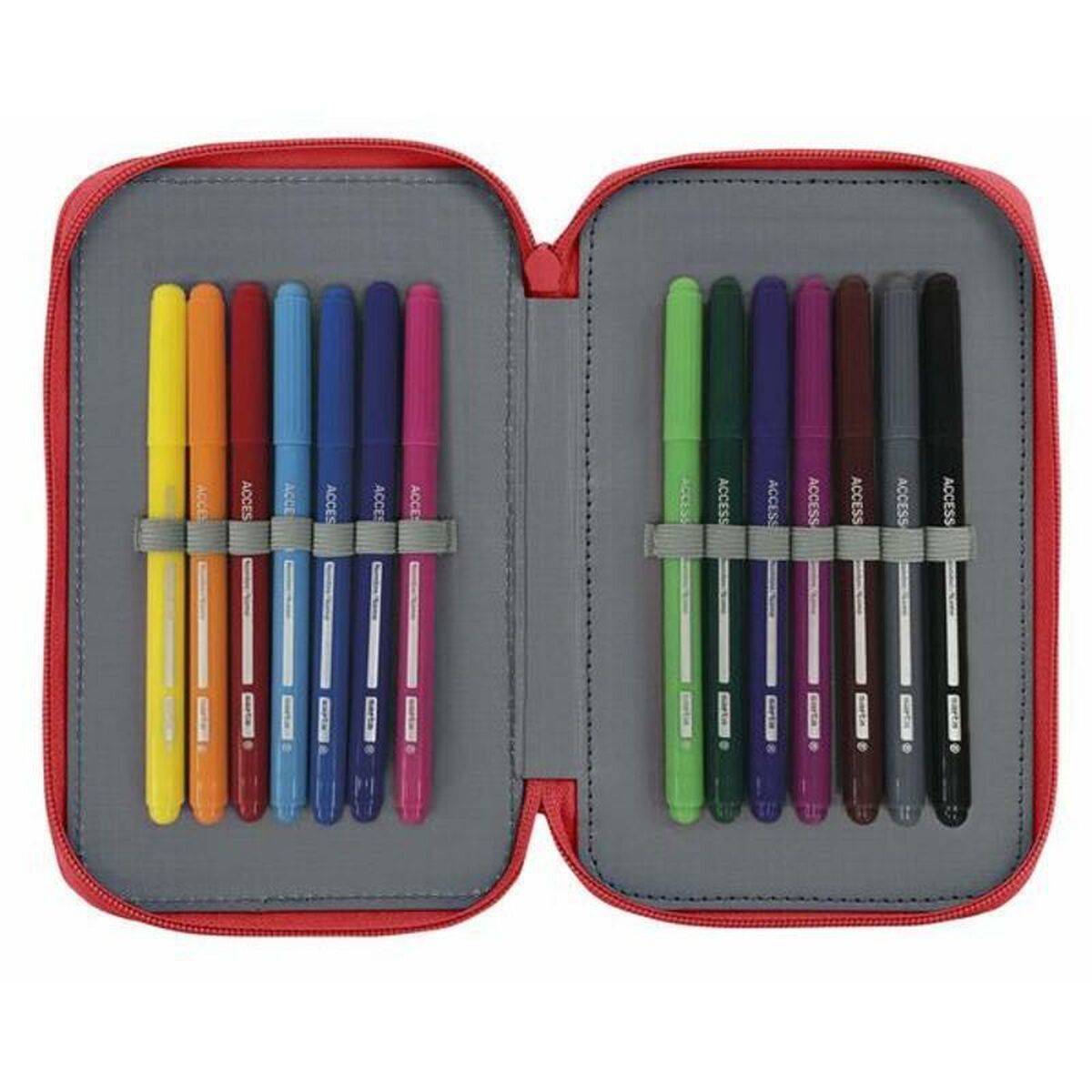 Double Pencil Case Real Sporting de Gijón Red (28 pcs)_3