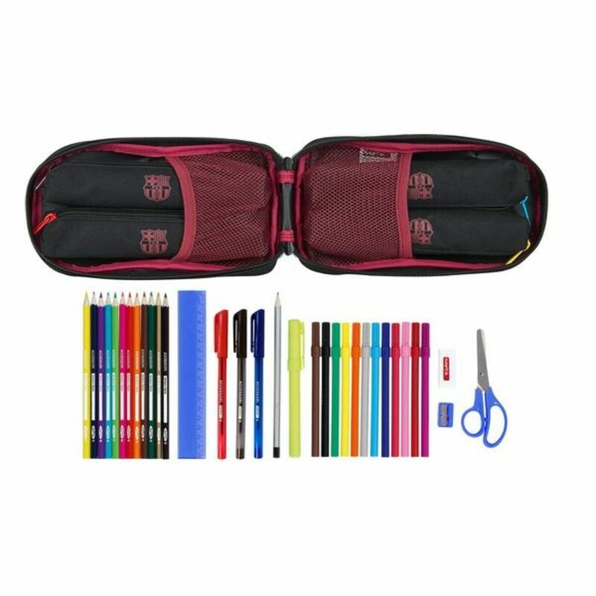 Backpack Pencil Case F.C. Barcelona Black (33 Pieces)_2