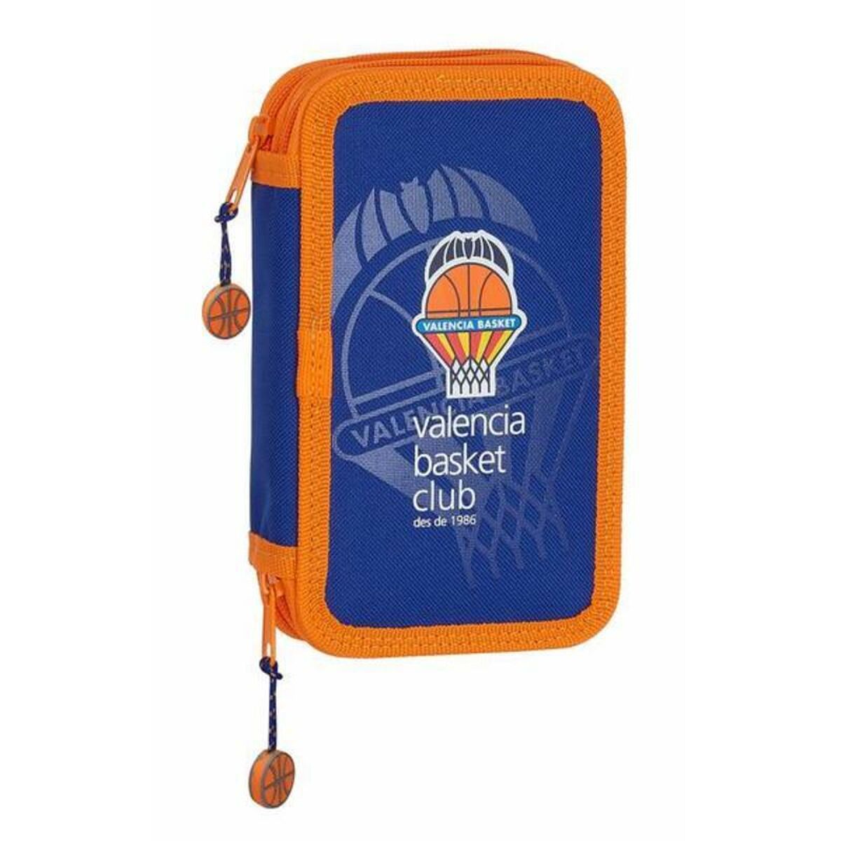 Double Pencil Case Valencia Basket Blue Orange (28 pcs)_0
