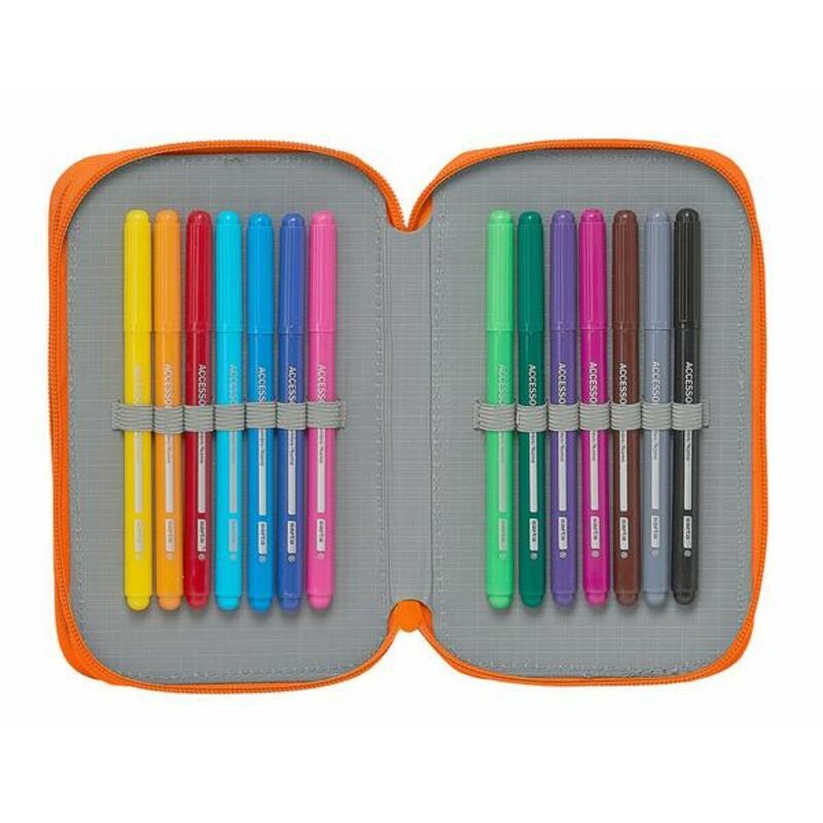 Double Pencil Case Valencia Basket Blue Orange (28 pcs)_7