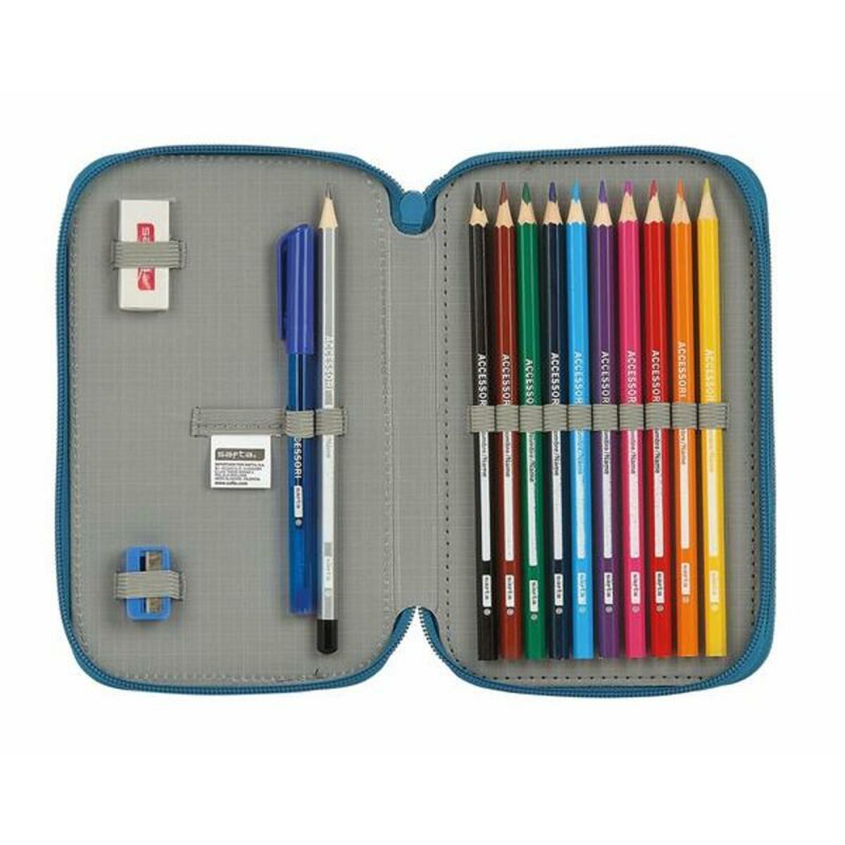 Double Pencil Case BlackFit8 Egeo Blue (28 pcs)_5