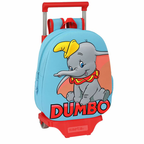 3D Skoletaske med Hjul Disney Dumbo Rød Lyseblå (28 x 10 x 67 cm) - picture