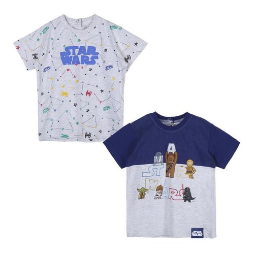 Børne Kortærmet T-shirt Star Wars 2 enheder Grå - picture