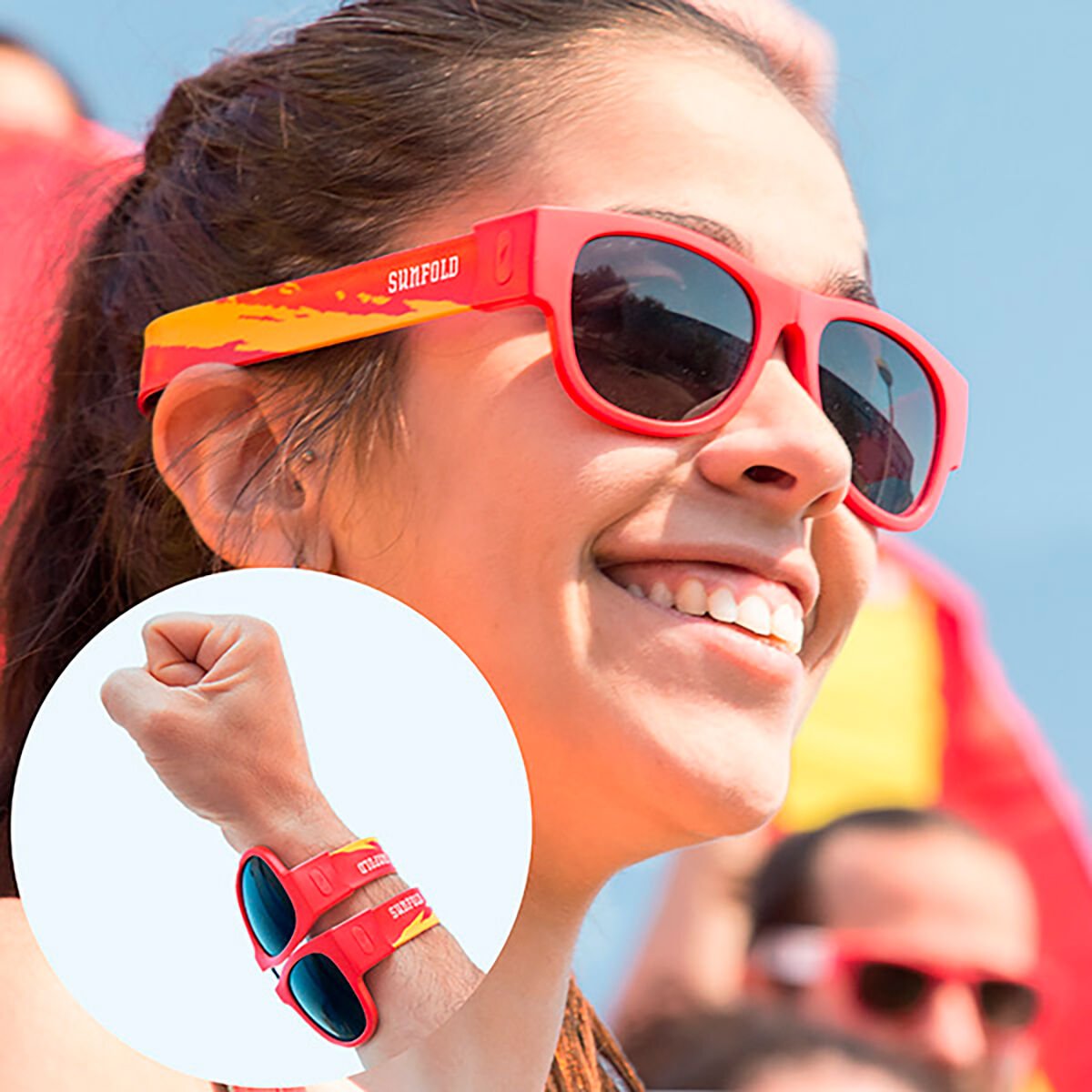 Red Sunfold Spain Roll-Up Sunglasses_1