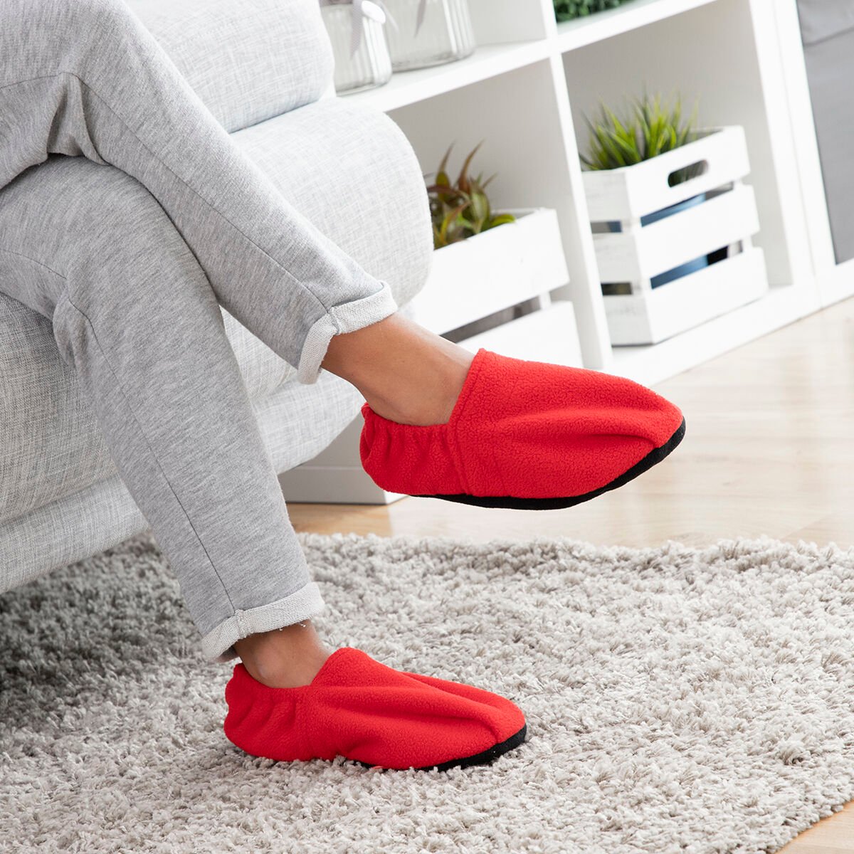 Microwavable Heated Slippers InnovaGoods Red_33
