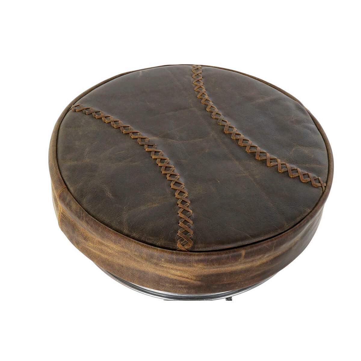 Stool DKD Home Decor Brown Leather Metal (44 x 41 x 82 cm)_2