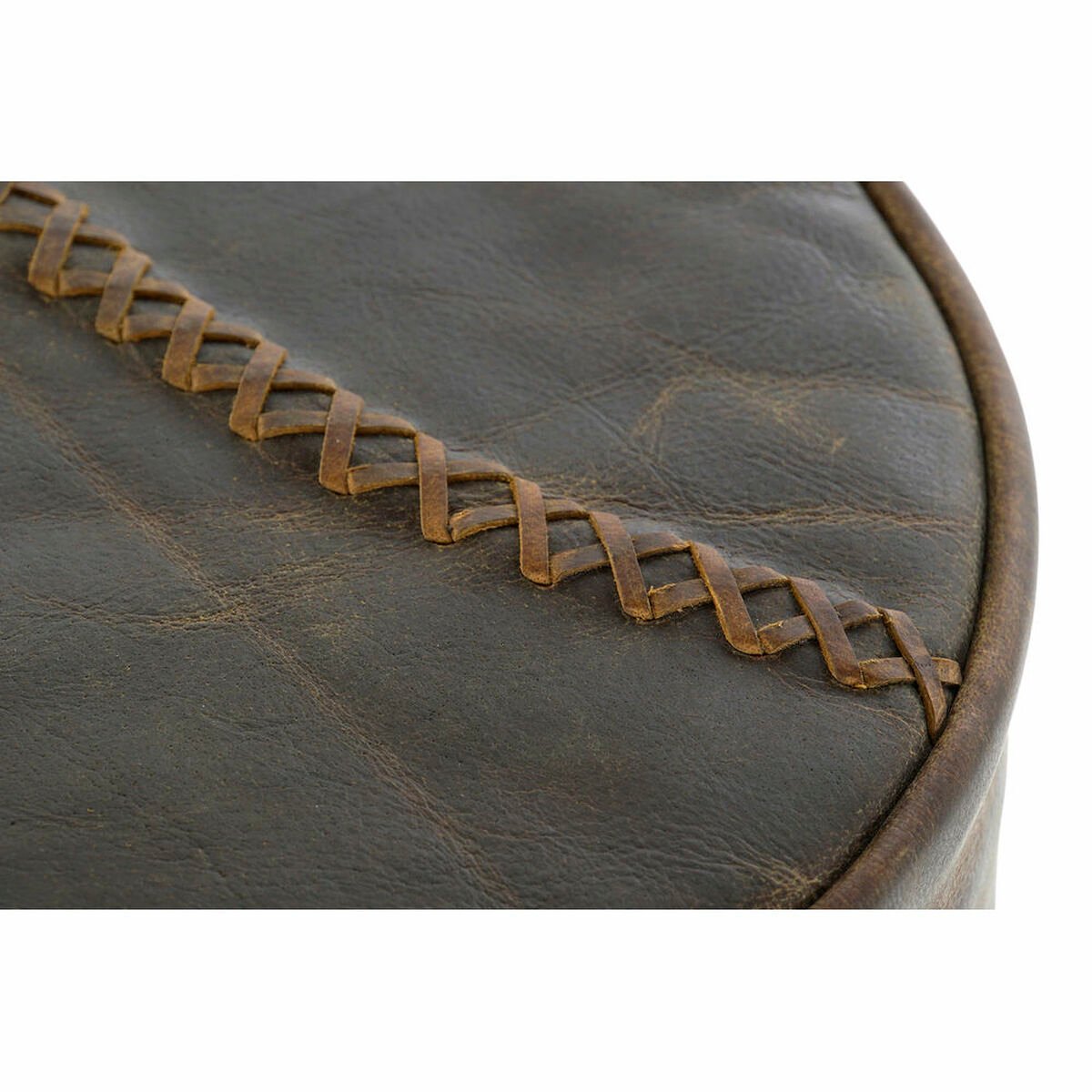 Stool DKD Home Decor Brown Leather Metal (44 x 41 x 82 cm)_5