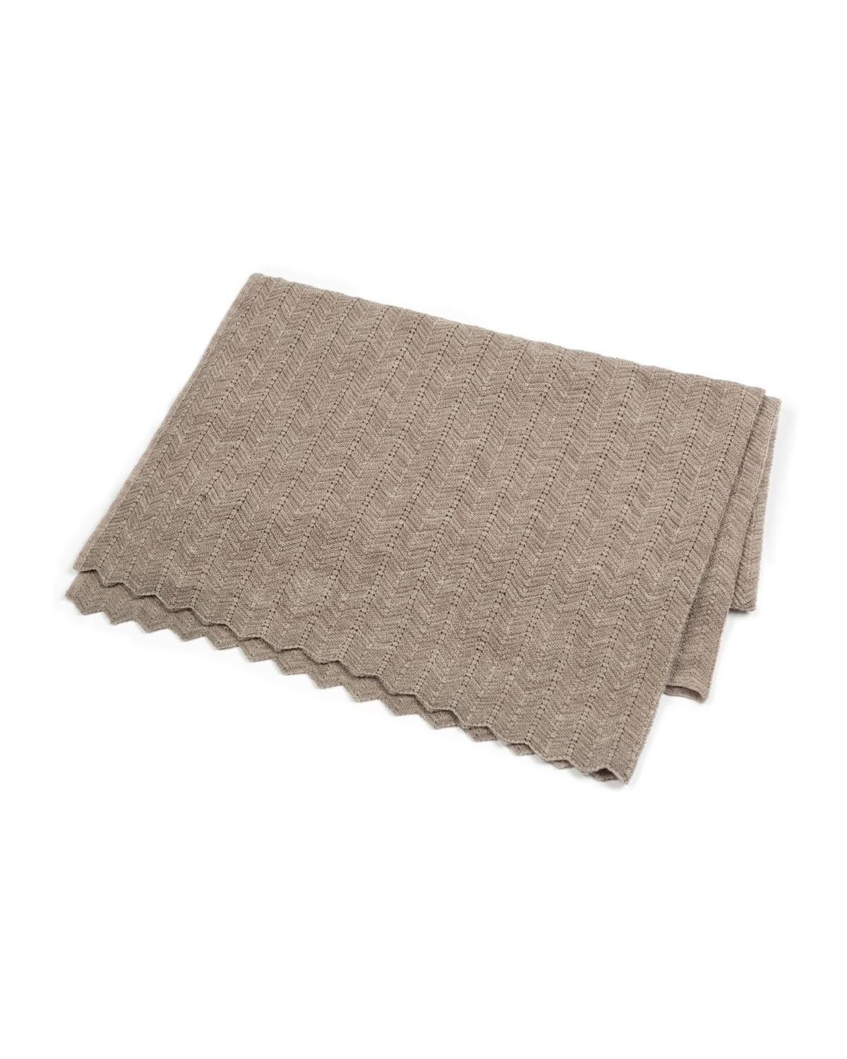 Smallstuff - Baby Blanket Fishbone Merino Wool - Nature_0