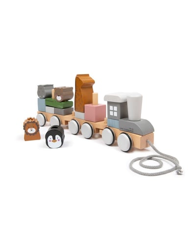 Smallstuff - Stacking Train Wooden - Zoo - picture