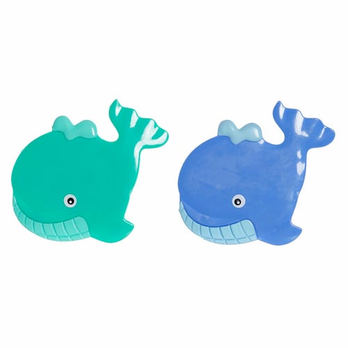 Badmatta DKD Home Decor Blå Turkos Blå PVC (2 st) (11,5 x 1 x 10 cm)_0