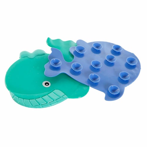 Badmatta DKD Home Decor Blå Turkos Blå PVC (2 st) (11,5 x 1 x 10 cm)_3