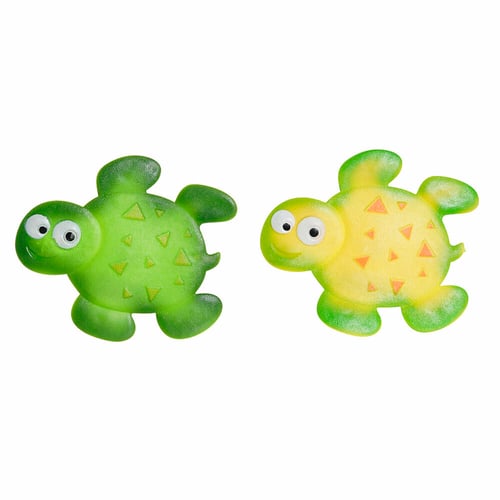 Badkarsmatta DKD Home Decor Gul Grön PVC Sköldpadda (2 st) (11,5 x 1 x 10 cm)_0