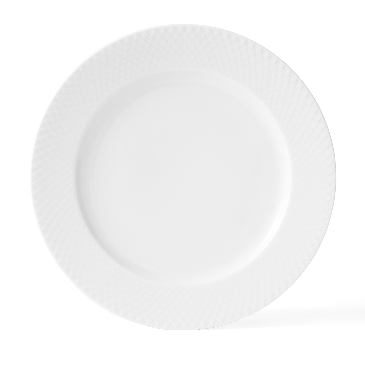 Lyngby Porcelæn - Rhombe White Dinner Plate - Ø27 cm_0