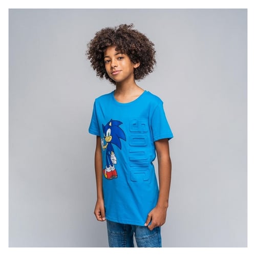 Børne Kortærmet T-shirt Sonic Blå - picture
