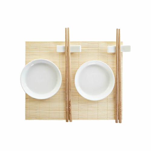 Sushi-sæt DKD Home Decor Bambus Stentøj (7 pcs) (28,8 x 19,8 x 3 cm) - picture