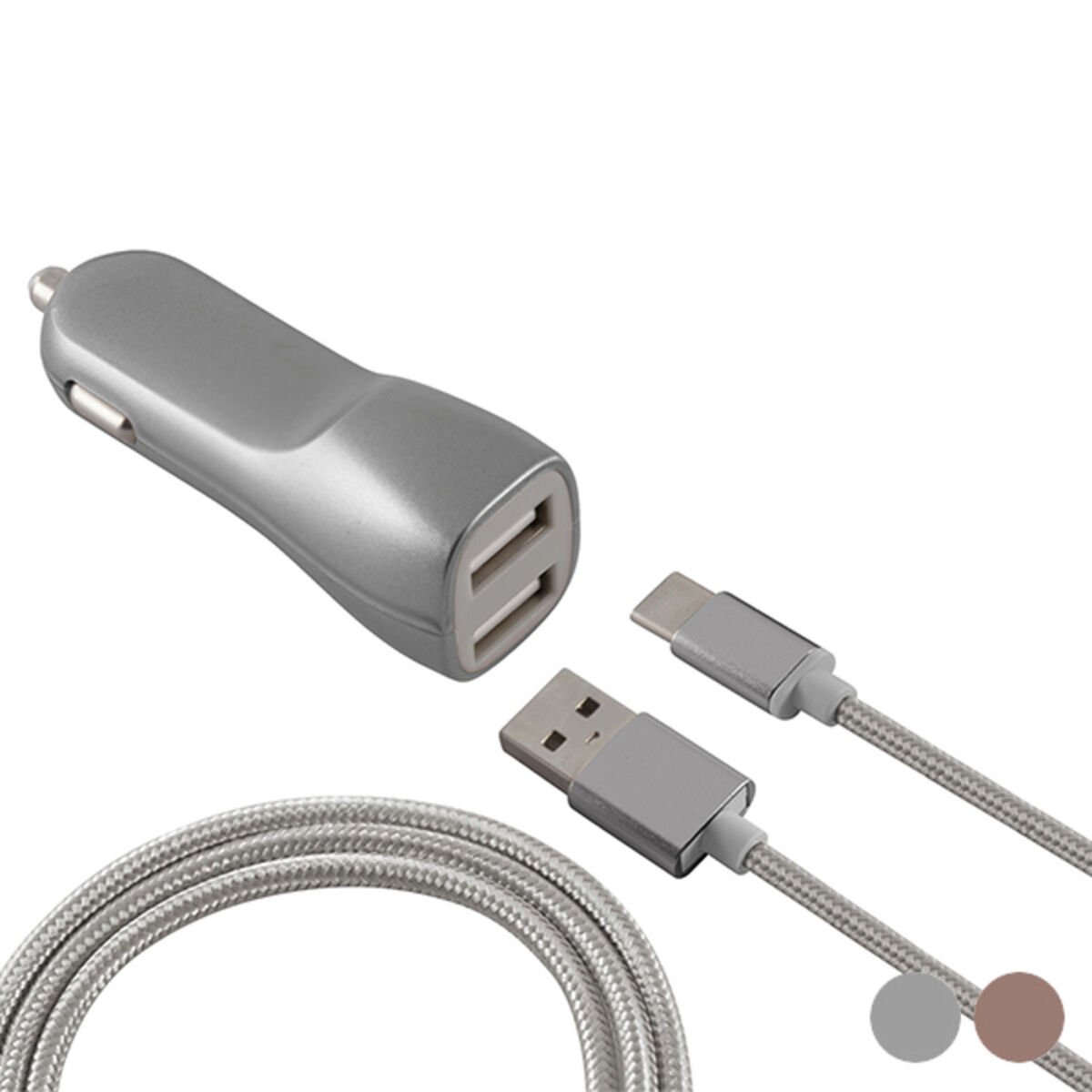 Car Charger KSIX USB Metallic_0