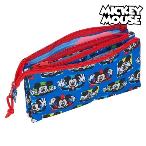 Tredobbelt bæretaske Mickey Mouse Me Time Rød Blå_1