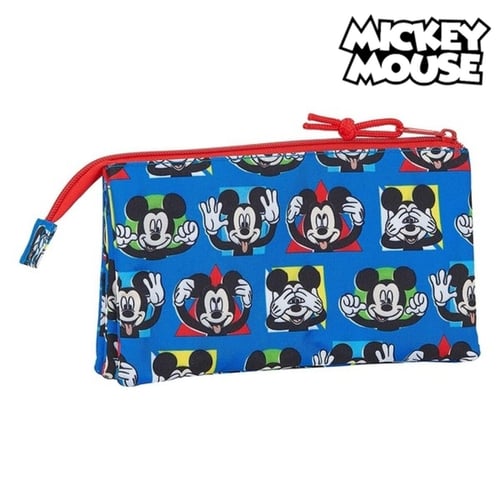 Tredobbelt bæretaske Mickey Mouse Me Time Rød Blå_3
