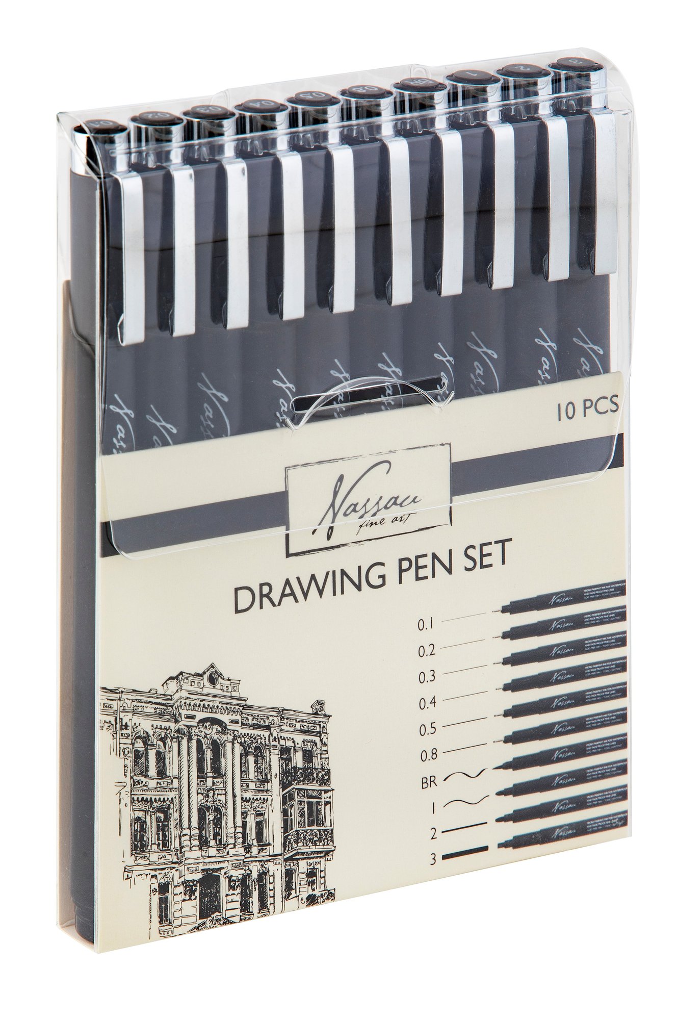 Nassau - Drawing Pen Set Fineliners 10pcs (AR0224/GE)_0