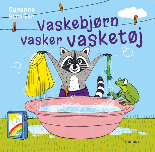 Vaskebjørn vasker vasketøj - picture