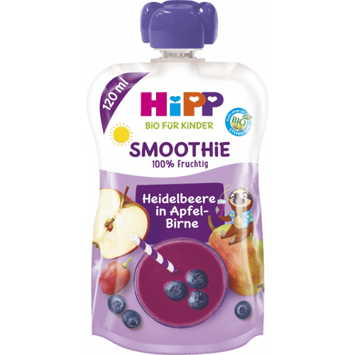 Hipp Smoothie Mix Bio Blåbær I Æble Og Pære 120ml_0