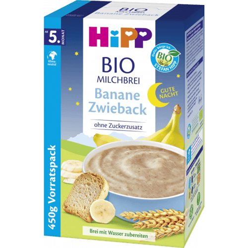 Hipp Bio Mælkegrød Banantæske 450g_0