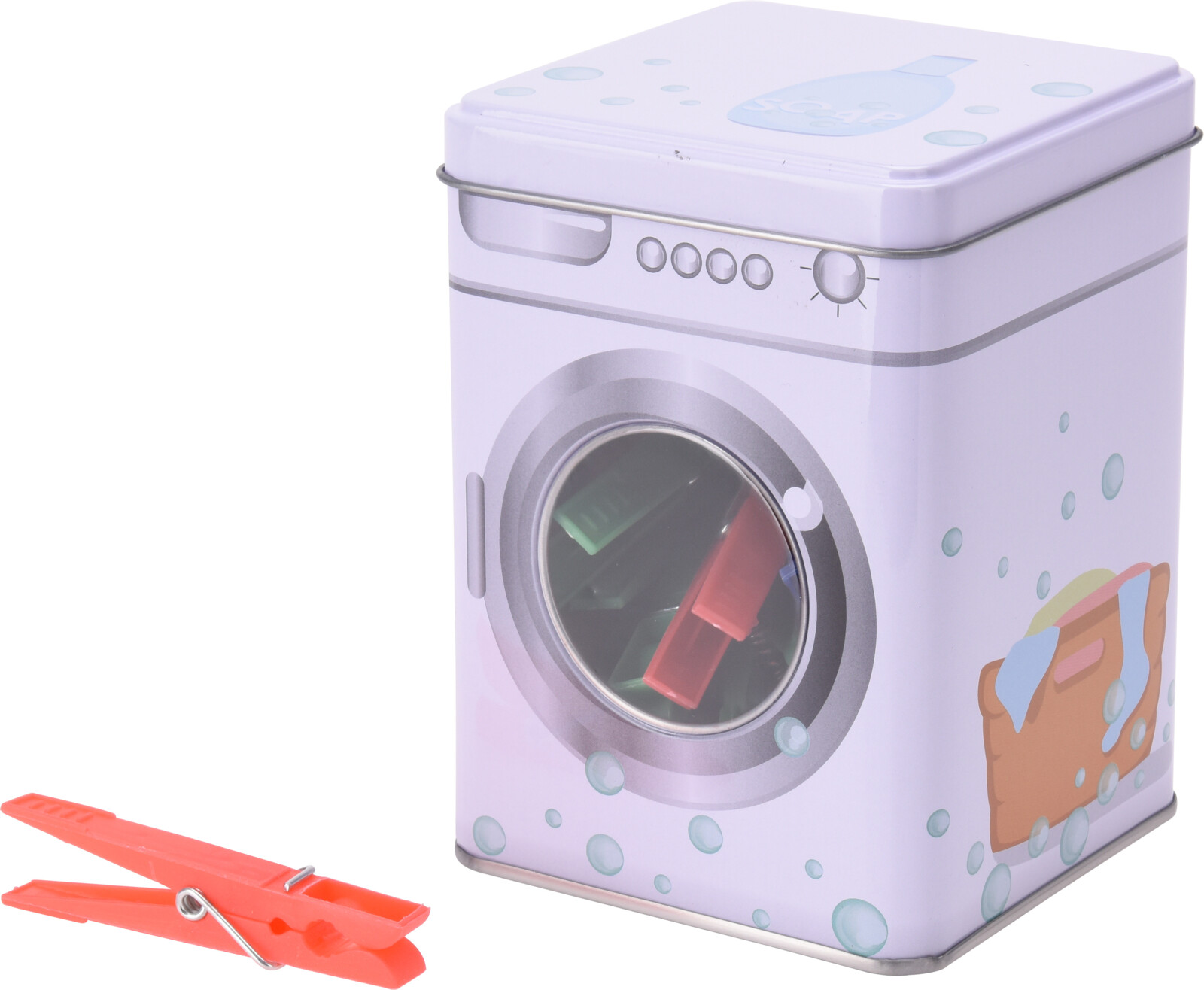 Plastic clothes pegs in metal can 24 pcs_0