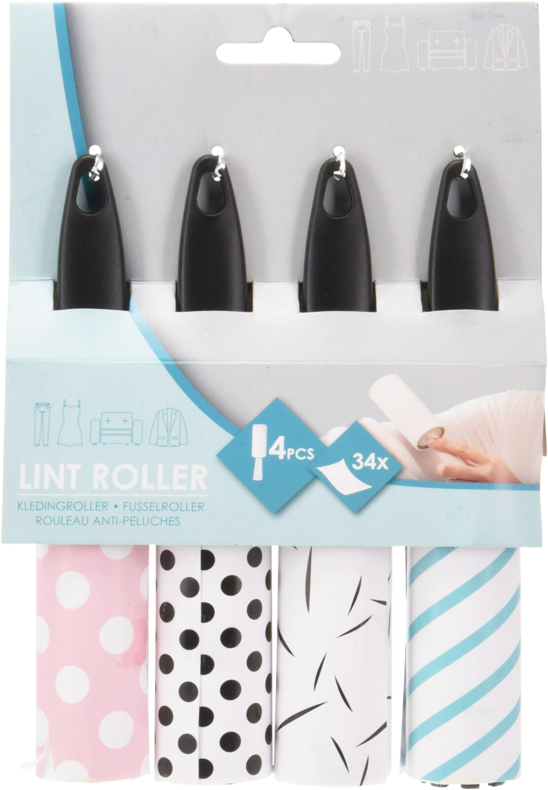 Lint rollers with different prints 4 pcs_0