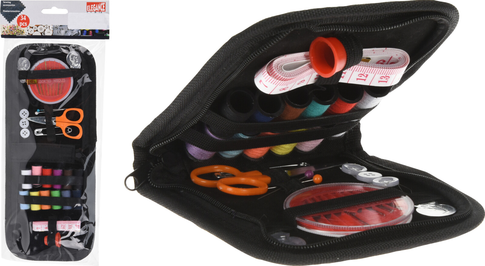 <div>Sewing kit black bag with 34 pieces</div>_0