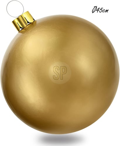 Uppblåsbar julgranskula i guld 45 cm_1