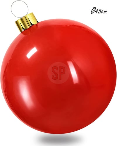 Uppblåsbar julgranskula i rött 45 cm_1