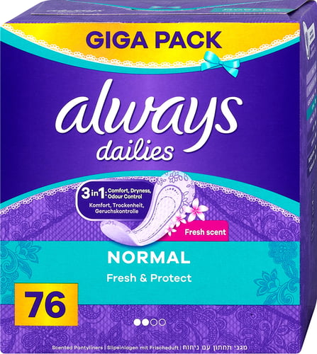Always Dailies Fresh & Protect Normal Giga Pack 76stk - picture