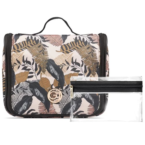 Gillian Jones - Organizer Cosmetic bag w. hangup function  Leaf Print - picture