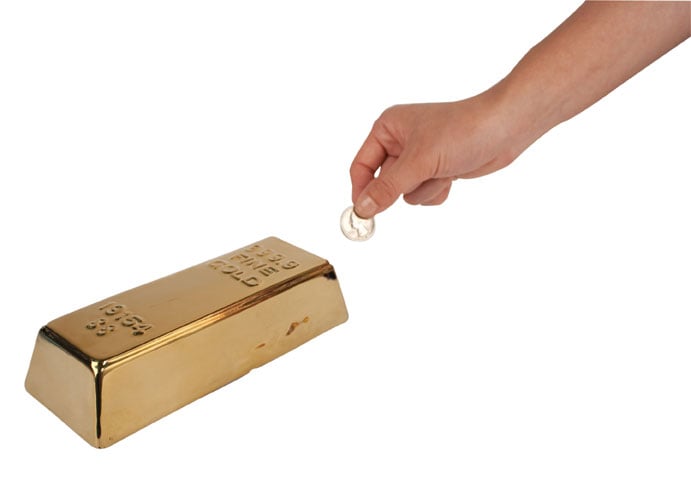 Ceramic Gold Bar Coin Bank (PB17)_0