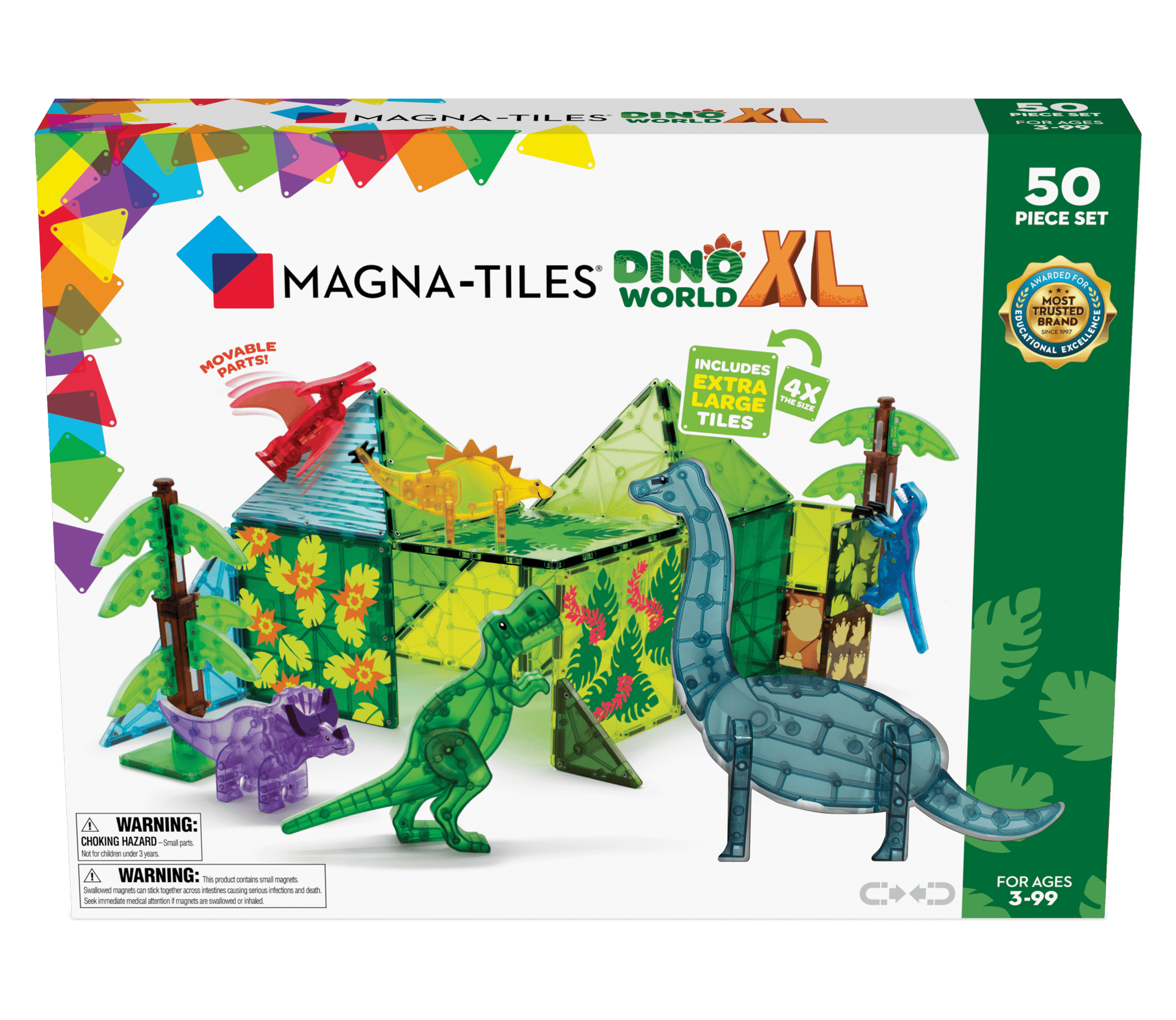 MAGNA-TILES - Dino World XL 50 Piece Set (90228)_0