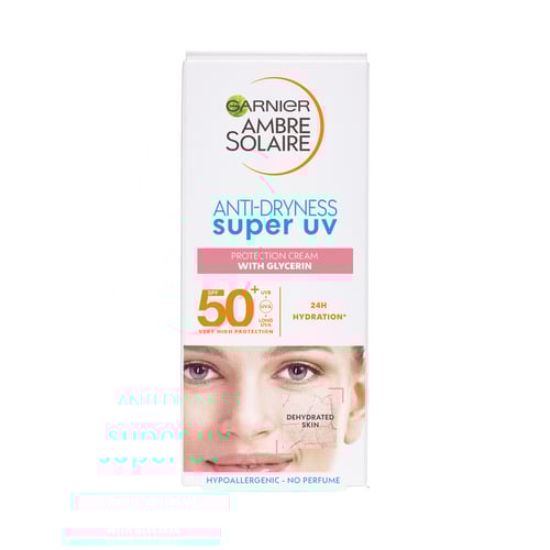 Garnier - Ambre Solaire Super UV Anti-Dryness Cream m. Glycerin Solcreme SPF50+ 50 ml_0