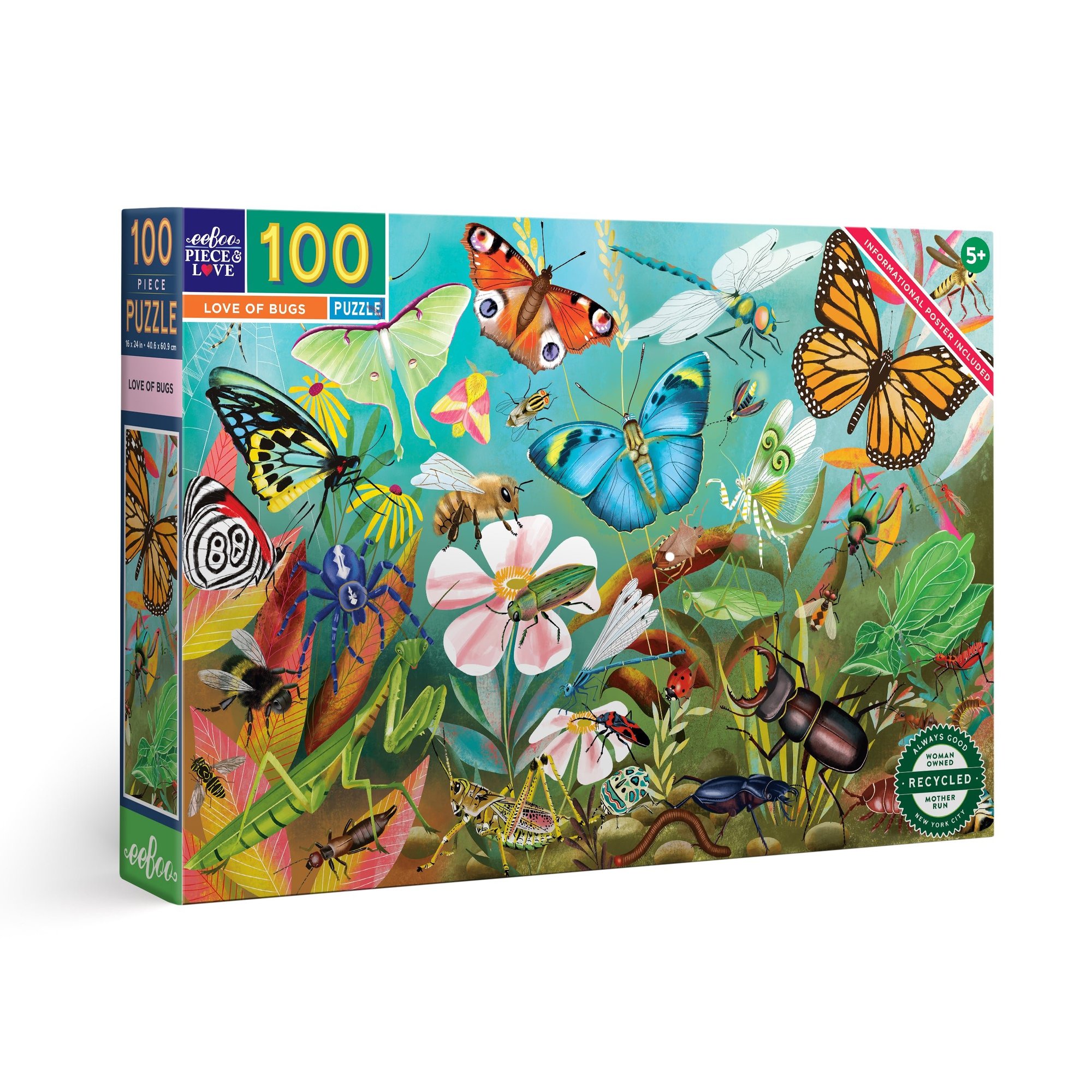 eeBoo - Puzzle 100 pcs - Love of Bugs - (EPZLVB)_0