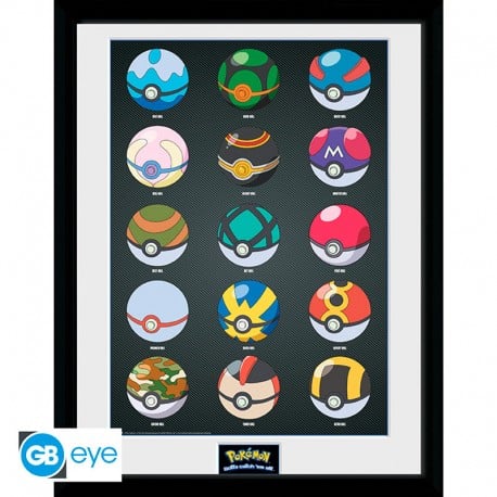 POKEMON - Framed print Pokeballs (30x40)_0