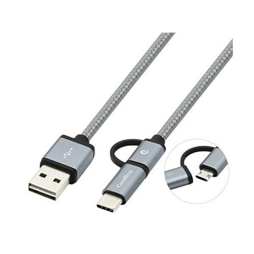USB-kabel til Micro USB og USB C CoolBox COO-CAB-U2MC, Blå_4