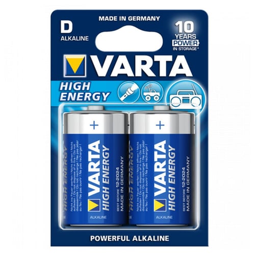 Alkaline Batteri Varta LR20 D 1,5 V 16500 mAh High Energy (2 pcs) Blå_1