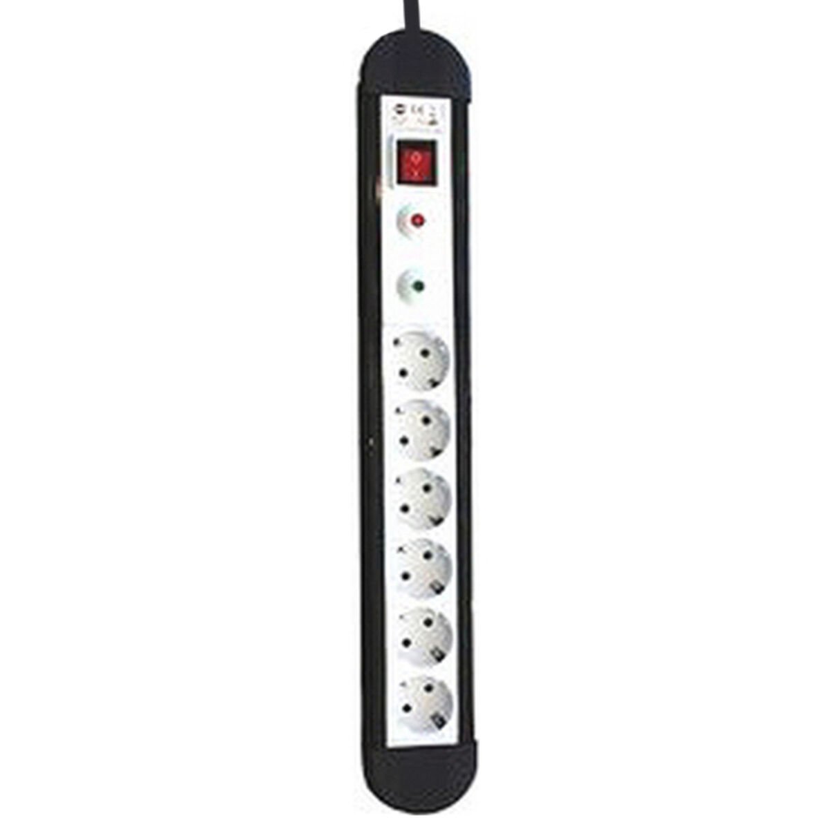 Power Socket - 6 Sockets with Switch Silver Electronics 49646 3680W Black_1
