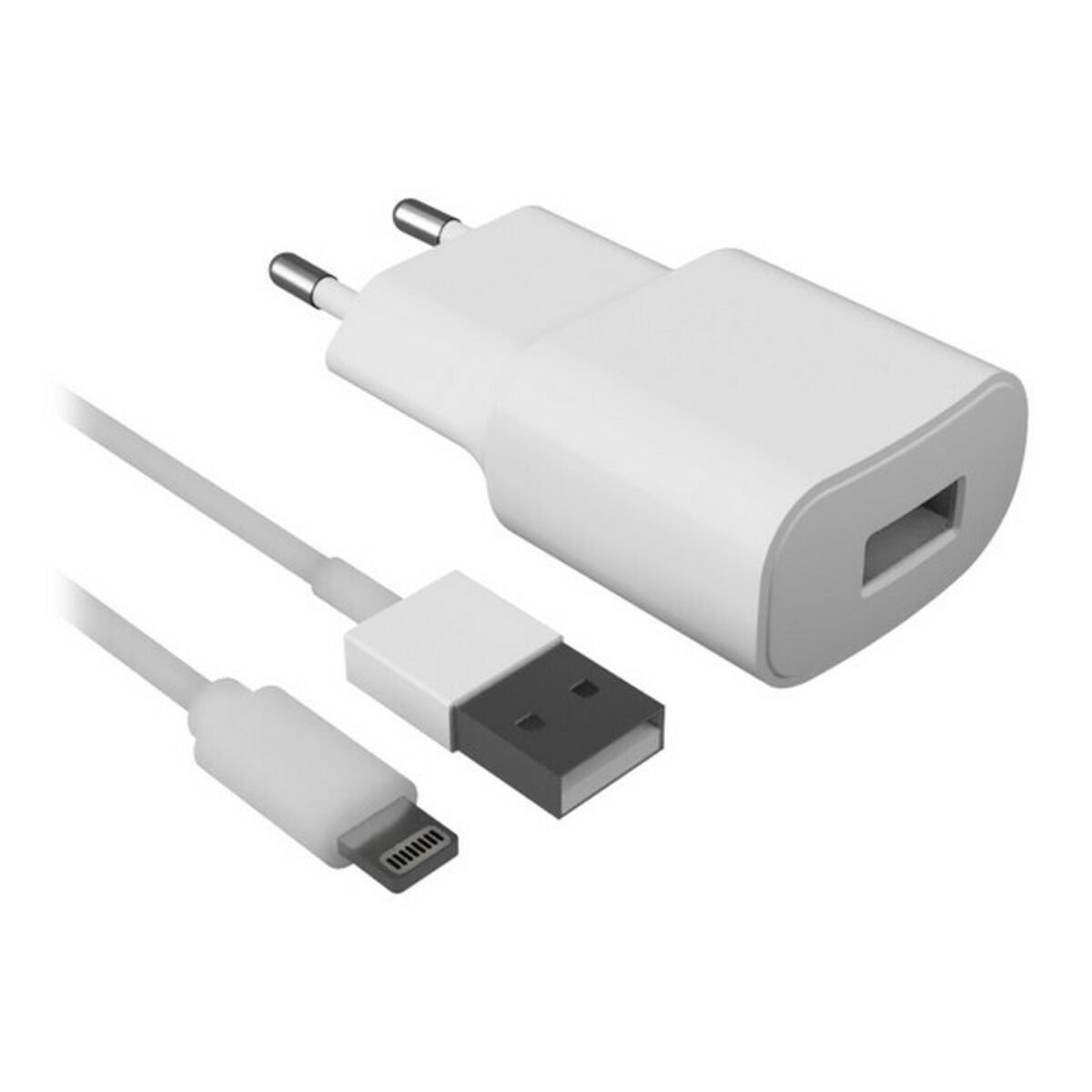 Wall Charger + MFI Certified Lightning Cable Contact 2.1A White_1
