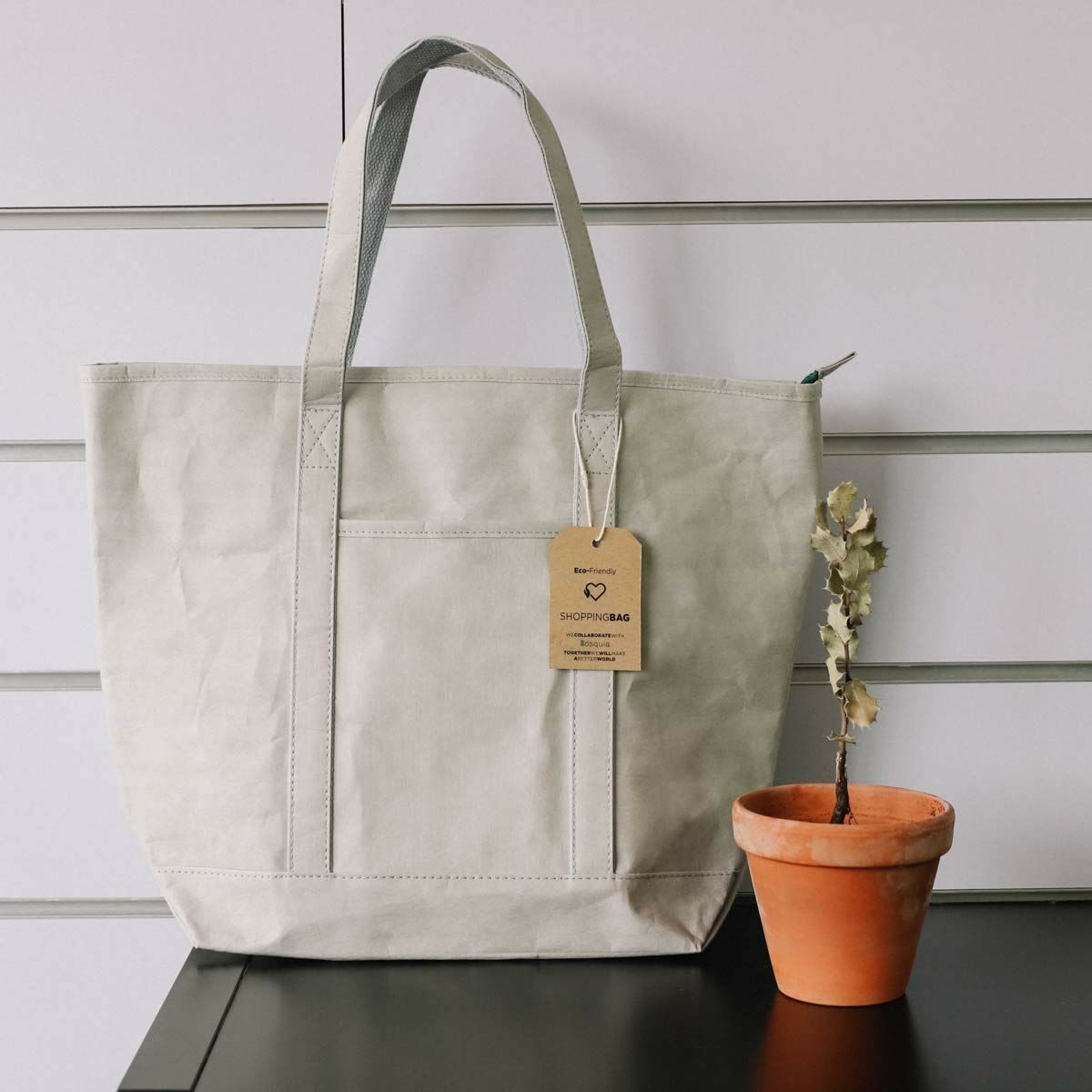 Shopping Bag KSIX kraft paper Polyester Grey_10