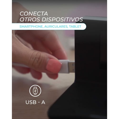 Vækkeur med trådløs oplader KSIX Qi Sort_13