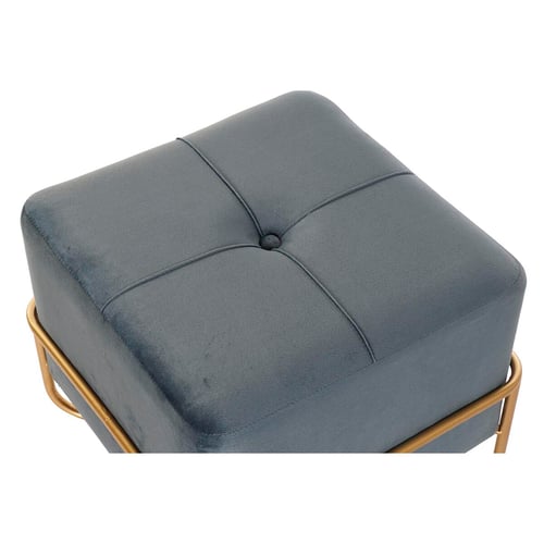 Barhocker DKD Home Decor Blau Polyester Schaum Metall Golden Holz MDF (42 x 42 x 38 cm)_3