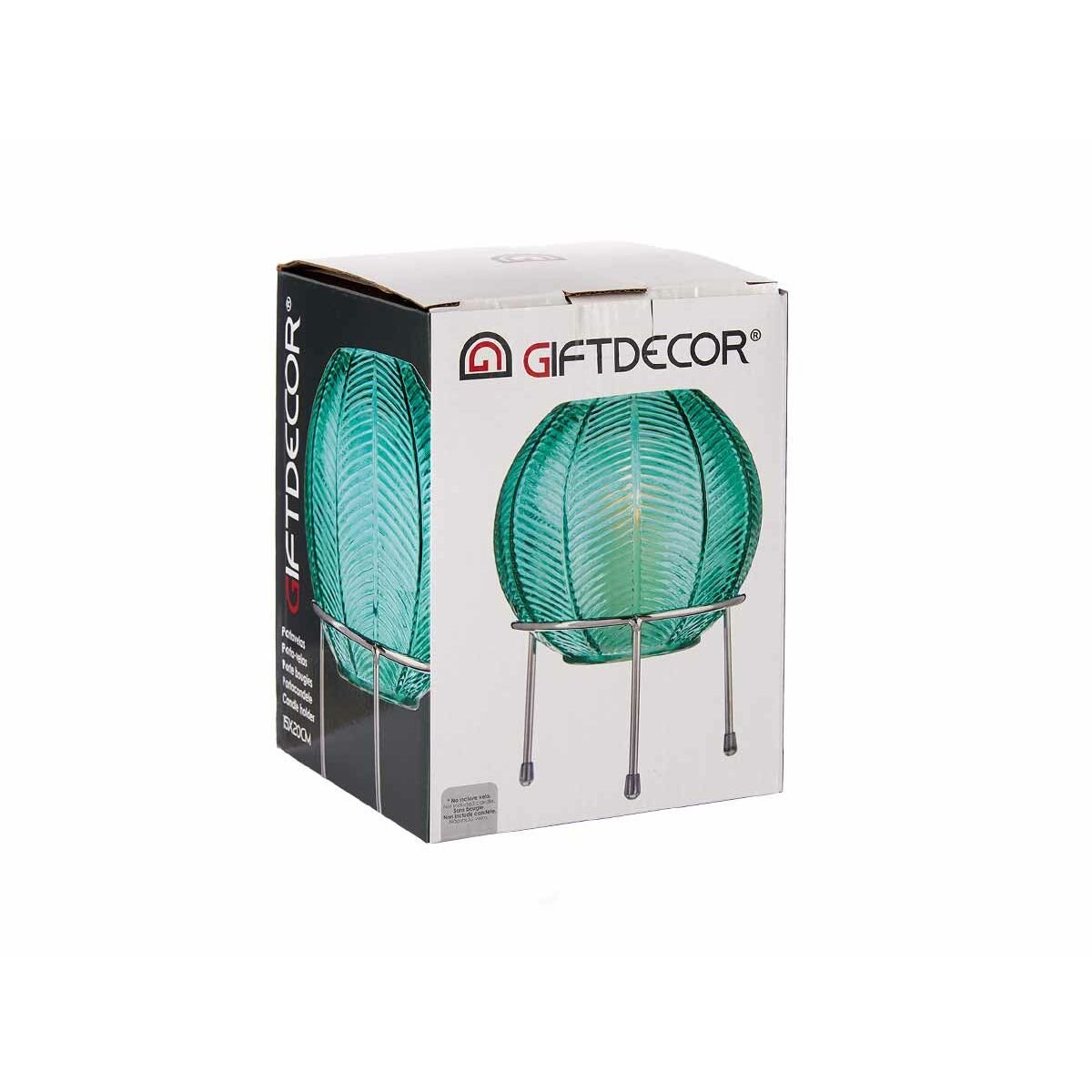 Vase Blue Ball Metal Glass (14,5 x 19,5 x 14,5 cm)_4