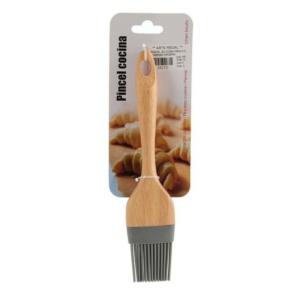 Kitchen Brush Grey Silicone Wood (1,5 x 22 x 4,7 cm)_6