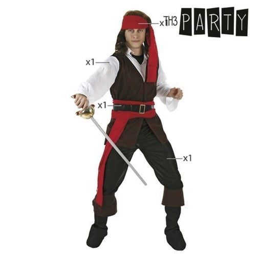 Kostume til voksne Caribisk pirat (4 Pcs), str. M/L_10