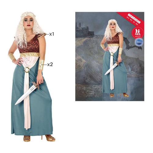 Kostume til voksne Middelalder prinsesse (3 pcs)_0